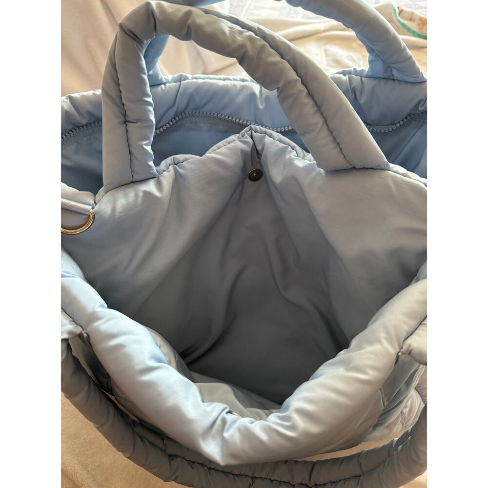 WILO The Label Light Blue Quilted Puffer Tote Bag - Picture 14 of 15